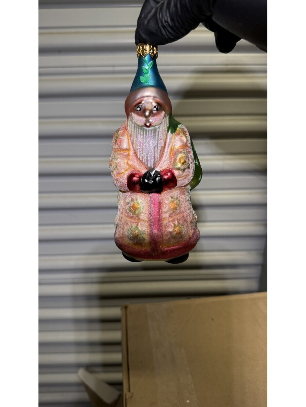 Christopher Radko Santa Claus Christmas Ornament Frosted Glitter Holiday Decor